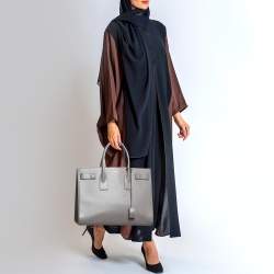 Pre Owned Saint Laurent Grey Leather Large Classic Sac De Jour Tote