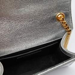 Saint Laurent Silver Leather Small Kate Chain Crossbody Bag