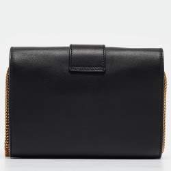 Pre Owned Saint Laurent Black Leather Mini ChYc Crossbody Bag