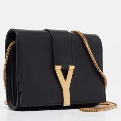 Pre Owned Saint Laurent Black Leather Mini ChYc Crossbody Bag