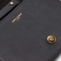 Pre Owned Saint Laurent Black Leather Mini ChYc Crossbody Bag