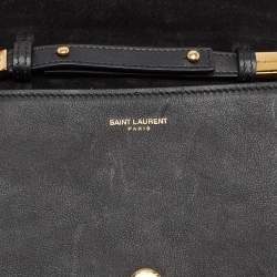 Pre Owned Saint Laurent Black Leather Mini ChYc Crossbody Bag