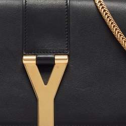 Pre Owned Saint Laurent Black Leather Mini ChYc Crossbody Bag