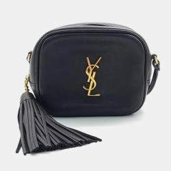 Saint Laurent Black Leather Mini Monogram Blogger Crossbody Bag 