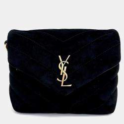 Saint Laurent Paris Black Suede Loulou Toy Crossbody Bag 