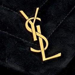 Saint Laurent Paris Black Suede Loulou Toy Crossbody Bag 