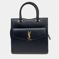 Saint Laurent Black Leather Uptown Handbag