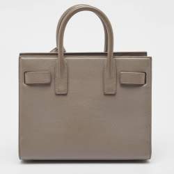 Pre Owned Saint Laurent Grey Leather Nano Classic Sac De Jour Tote