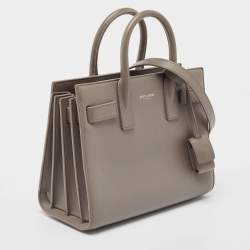 Pre Owned Saint Laurent Grey Leather Nano Classic Sac De Jour Tote