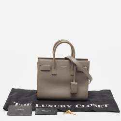 Pre Owned Saint Laurent Grey Leather Nano Classic Sac De Jour Tote