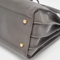 Pre Owned Saint Laurent Grey Leather Small Classic Sac De Jour Tote
