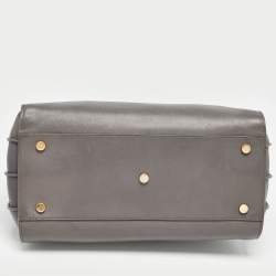 Pre Owned Saint Laurent Grey Leather Small Classic Sac De Jour Tote