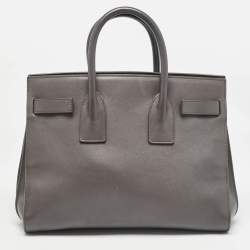 Pre Owned Saint Laurent Grey Leather Small Classic Sac De Jour Tote