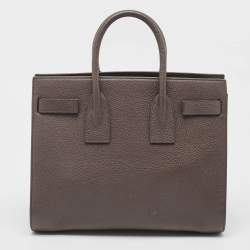 Pre Owned Saint Laurent Grey Leather Small Classic Sac De Jour Tote