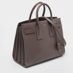 Pre Owned Saint Laurent Grey Leather Small Classic Sac De Jour Tote
