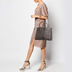 Pre Owned Saint Laurent Grey Leather Small Classic Sac De Jour Tote