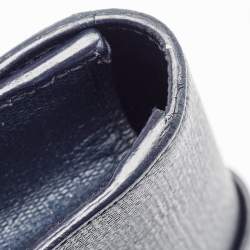 Pre Owned Yves Saint Laurent Navy Blue Leather Y-Ligne Clutch