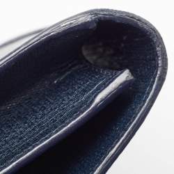 Pre Owned Yves Saint Laurent Navy Blue Leather Y-Ligne Clutch
