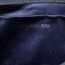 Pre Owned Yves Saint Laurent Navy Blue Leather Y-Ligne Clutch