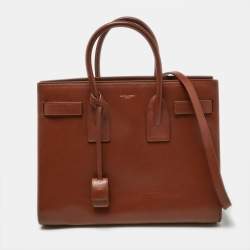 Pre Owned Saint Laurent Brown Leather Small Classic Sac De Jour Tote