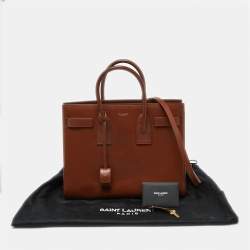 Pre Owned Saint Laurent Brown Leather Small Classic Sac De Jour Tote