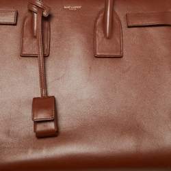 Pre Owned Saint Laurent Brown Leather Small Classic Sac De Jour Tote