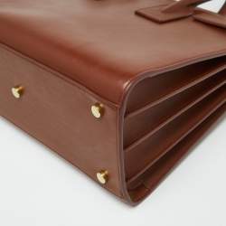 Pre Owned Saint Laurent Brown Leather Small Classic Sac De Jour Tote