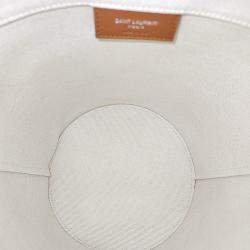 Saint Laurent White Leather Rive Gauche Bucket Bag