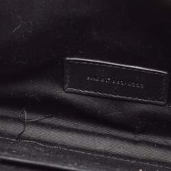 Pre Owned Saint Laurent Beige Matelasse Leather Cassandre Wristlet Pouch