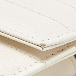 Saint Laurent Cream Matelassé Leather Monogram Envelope Wallet on Chain