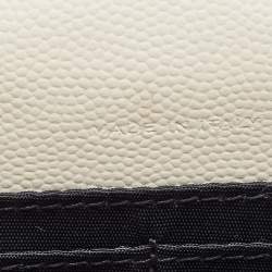 Saint Laurent Cream Matelassé Leather Monogram Envelope Wallet on Chain