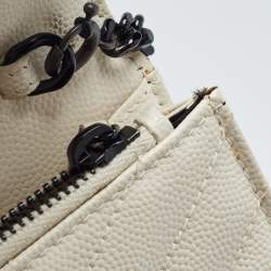 Saint Laurent Cream Matelassé Leather Monogram Envelope Wallet on Chain