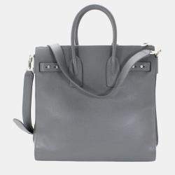 Saint Laurent Paris Grey Leather North/South Sac De Jour Satchel Bag