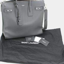 Saint Laurent Paris Grey Leather North/South Sac De Jour Satchel Bag