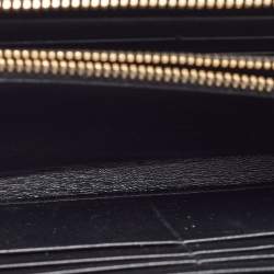 Saint Laurent Black Patent Leather Rive Gauche Zip Continental Wallet