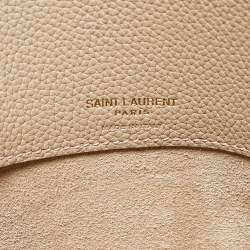 Pre Owned Saint Laurent Beige Leather Medium Supple Sac De Jour Tote