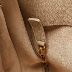 Pre Owned Saint Laurent Beige Leather Medium Supple Sac De Jour Tote