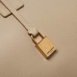 Pre Owned Saint Laurent Beige Leather Medium Supple Sac De Jour Tote