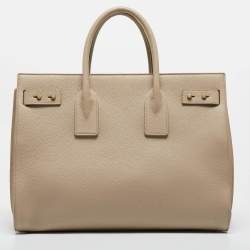 Pre Owned Saint Laurent Beige Leather Medium Supple Sac De Jour Tote