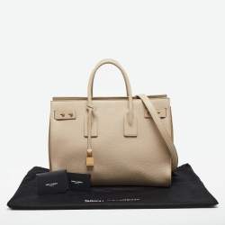 Pre Owned Saint Laurent Beige Leather Medium Supple Sac De Jour Tote