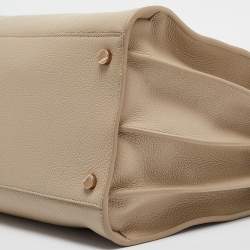 Pre Owned Saint Laurent Beige Leather Medium Supple Sac De Jour Tote