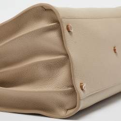 Pre Owned Saint Laurent Beige Leather Medium Supple Sac De Jour Tote