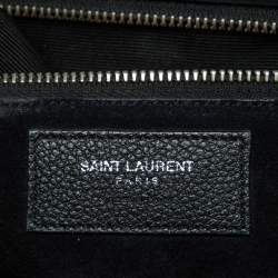 مملوكة مسبقًا Saint Laurent Black Leather Small Cabas Rive Gauche Tote