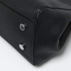 مملوكة مسبقًا Saint Laurent Black Leather Small Cabas Rive Gauche Tote