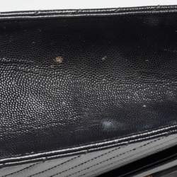 Saint Laurent Black Matelasse Leather Large Monogram Envelope Shoulder Bag