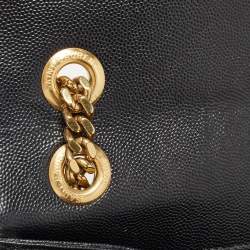 Saint Laurent Black Matelasse Leather Large Monogram Envelope Shoulder Bag