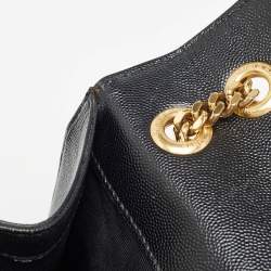 Saint Laurent Black Matelasse Leather Large Monogram Envelope Shoulder Bag