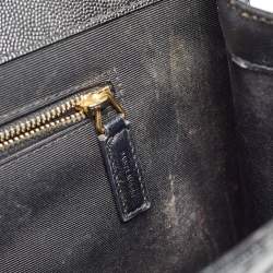 Saint Laurent Black Matelasse Leather Large Monogram Envelope Shoulder Bag