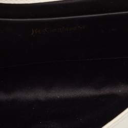 Pre Owned Saint Laurent White Leather Y-Ligne Clutch