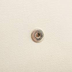 Pre Owned Saint Laurent White Leather Y-Ligne Clutch